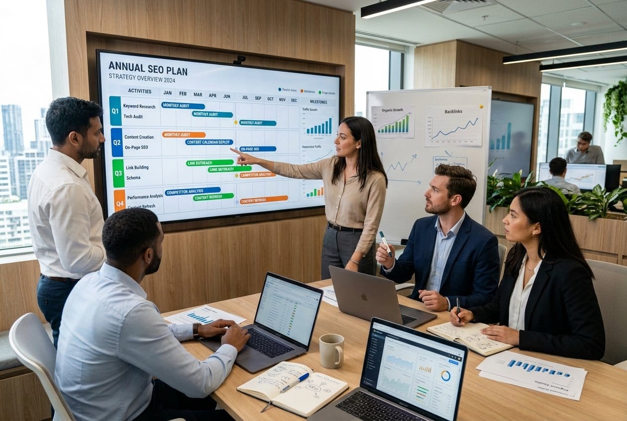 Team der laver en SEO-plan